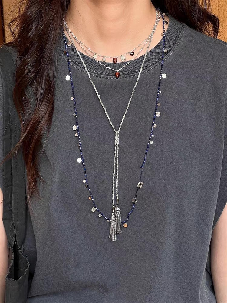 Vintage Red Tiger's Eye Charm Necklace | Heart Series Choker - floysun