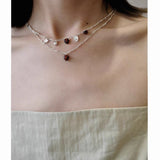 Vintage Red Tiger's Eye Charm Necklace | Heart Series Choker - floysun