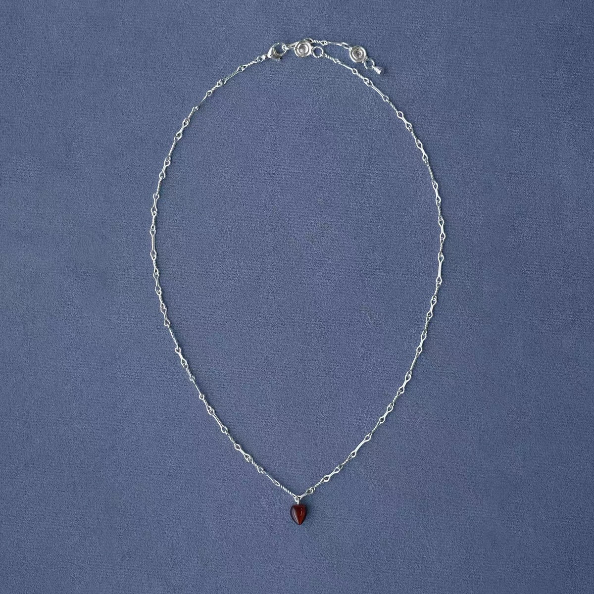Vintage Red Tiger's Eye Heart Pendant Necklace - floysun