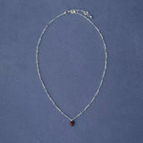 Vintage Red Tiger's Eye Heart Pendant Necklace - floysun