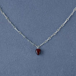 Vintage Red Tiger's Eye Heart Pendant Necklace - floysun
