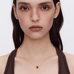 Vintage Red Tiger's Eye Heart Pendant Necklace - floysun
