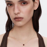 Vintage Red Tiger's Eye Heart Pendant Necklace - floysun