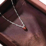 Vintage Red Tiger's Eye Heart Pendant Necklace - floysun