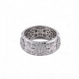 Vintage Royal Style Italian Brushed Floral Wide Band Ring - floysun
