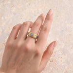 Vintage Royal Style Italian Brushed Floral Wide Band Ring - floysun
