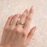 Vintage Royal Style Italian Brushed Floral Wide Band Ring - floysun