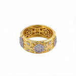 Vintage Royal Style Italian Brushed Floral Wide Band Ring - floysun