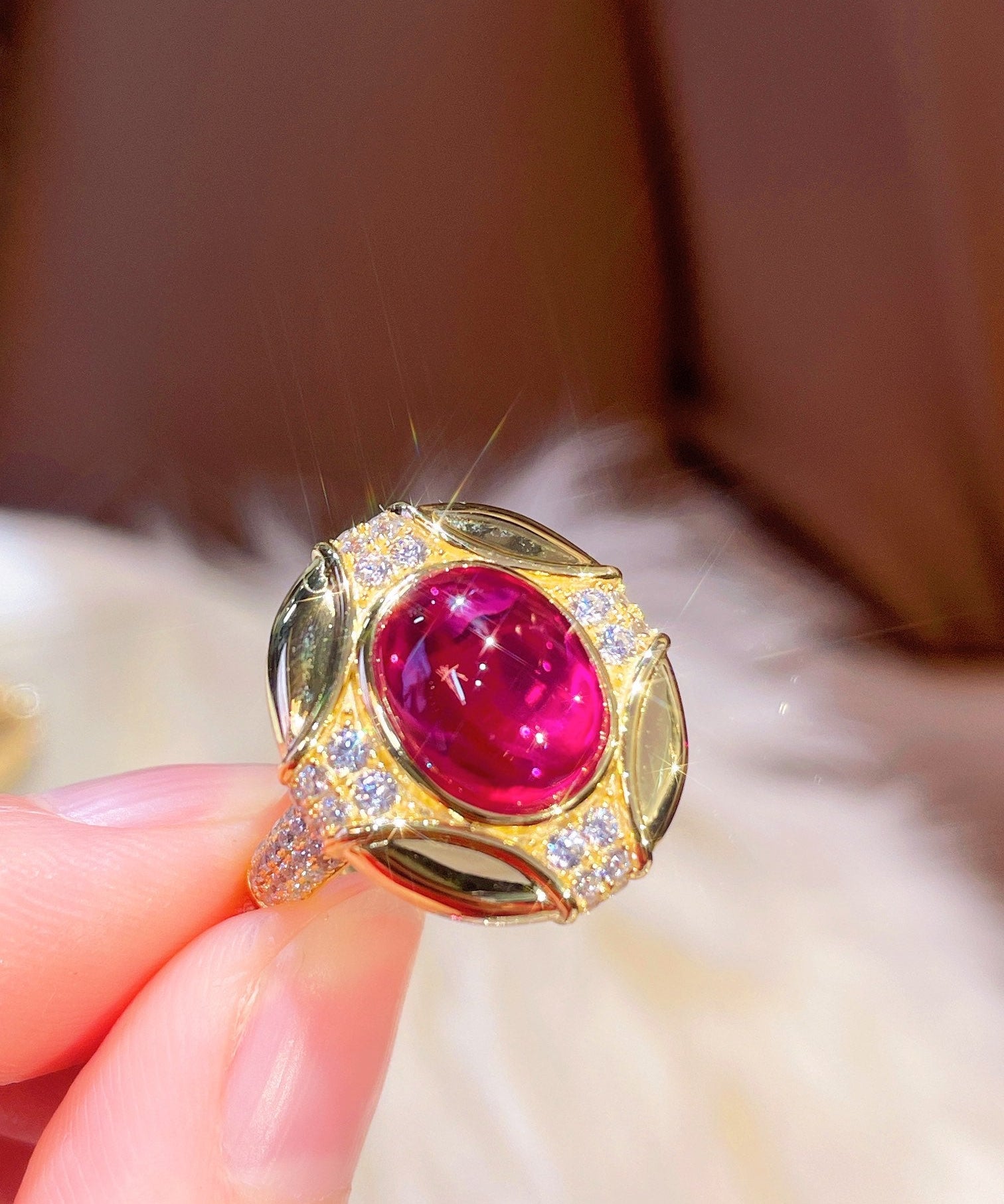 Vintage Ruby Cabochon Ring - floysun
