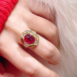 Vintage Ruby Cabochon Ring - floysun