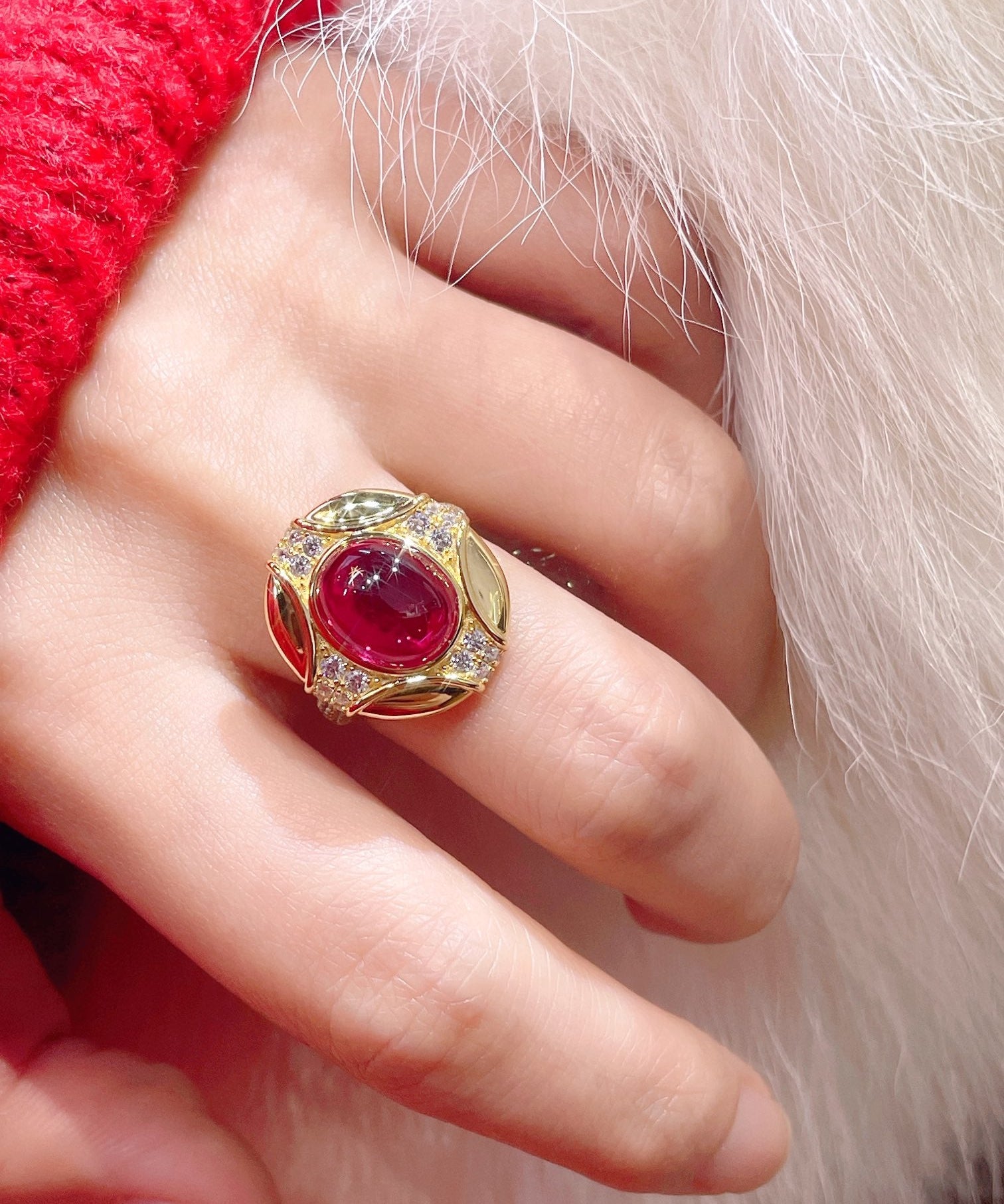 Vintage Ruby Cabochon Ring - floysun