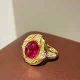 Vintage Ruby Cabochon Ring - floysun