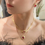 Vintage Ruby Royale Set – Stud Earrings - floysun
