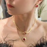 Vintage Ruby Royale Set – Stud Earrings - floysun