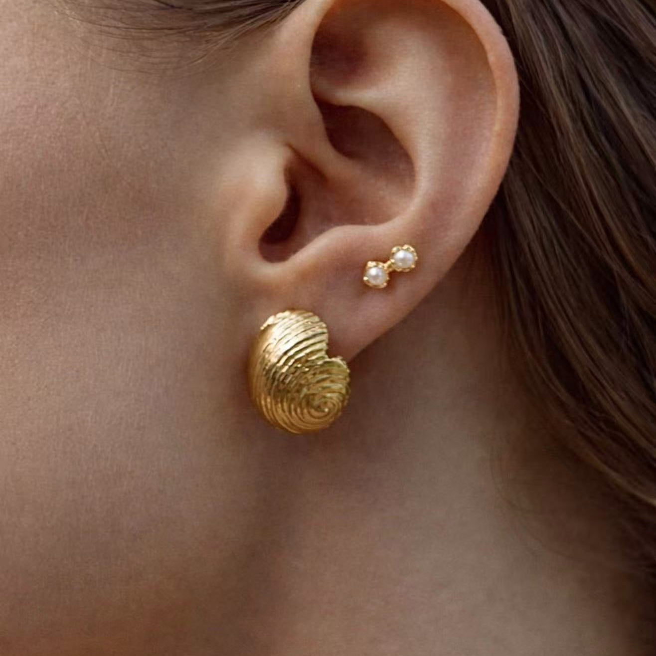 Vintage Shell Pearl Earrings | Baroque Statement Earrings - floysun