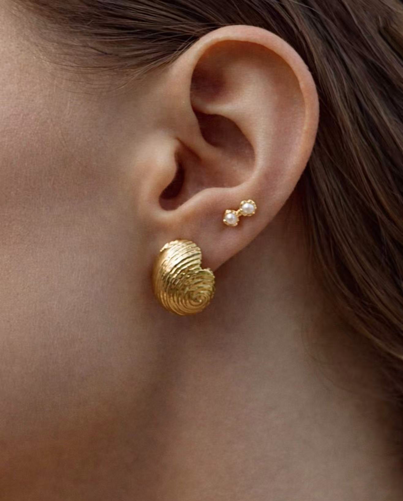 Vintage Shell Pearl Earrings | Baroque Statement Earrings - floysun