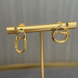 Vintage Simple Geometric Asymmetry Stud Earrings - 18K Gold Vermeil - floysun