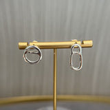 Vintage Simple Geometric Asymmetry Stud Earrings - Sterling Silver - floysun