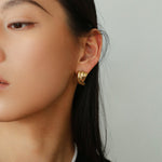 Vintage Spiral Wave Stud Earrings - floysun