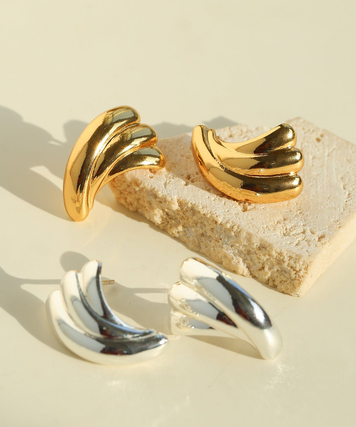 Vintage Spiral Wave Stud Earrings - floysun