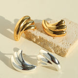 Vintage Spiral Wave Stud Earrings - floysun