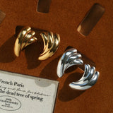 Vintage Spiral Wave Stud Earrings - floysun