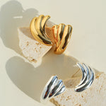 Vintage Spiral Wave Stud Earrings - floysun