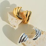 Vintage Spiral Wave Stud Earrings - floysun