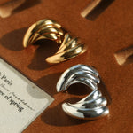 Vintage Spiral Wave Stud Earrings - floysun