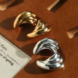 Vintage Spiral Wave Stud Earrings - floysun