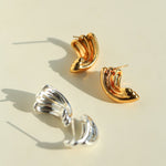 Vintage Spiral Wave Stud Earrings - floysun