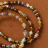 Vintage Square Pendant Pearl & Natural Stone Beaded Necklace - floysun