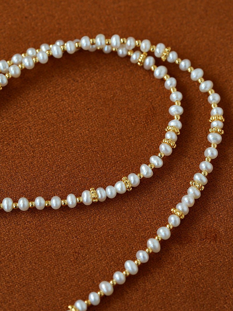 Vintage Square Pendant Pearl & Natural Stone Beaded Necklace - floysun