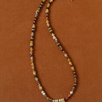 Vintage Square Pendant Pearl & Natural Stone Beaded Necklace - floysun
