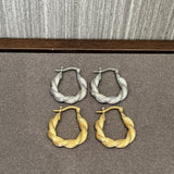 Vintage Sterling Silver Twisted Rope Hoop Earrings - floysun