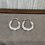 Vintage Sterling Silver Twisted Rope Hoop Earrings - floysun