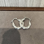 Vintage Sterling Silver Twisted Rope Hoop Earrings - floysun