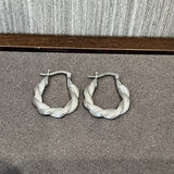 Vintage Sterling Silver Twisted Rope Hoop Earrings - floysun