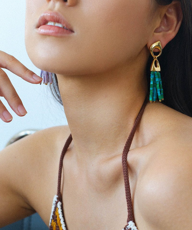 Vintage Swing Geometric Tassel Earrings - floysun