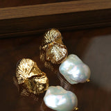 Vintage Textured Pearl Earrings | Baroque Drop Earrings - floysun