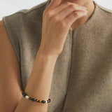 Vintage Tiger’s Eye & Black Agate Beaded Bracelet - floysun