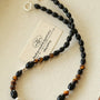 Vintage Tiger’s Eye & Black Agate Beaded Necklace - floysun