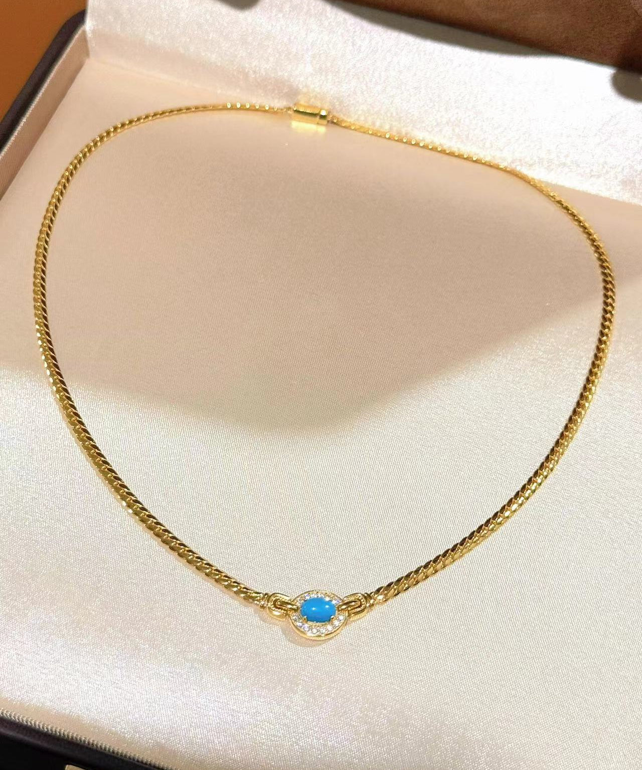 Vintage Turquoise Filigree Choker Necklace - floysun