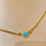 Vintage Turquoise Filigree Choker Necklace - floysun