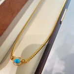 Vintage Turquoise Filigree Choker Necklace - floysun