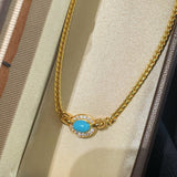 Vintage Turquoise Filigree Choker Necklace - floysun