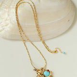 Vintage Turquoise Fish Pendant Necklace - floysun