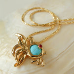 Vintage Turquoise Fish Pendant Necklace - floysun