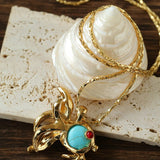 Vintage Turquoise Fish Pendant Necklace - floysun