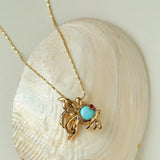 Vintage Turquoise Fish Pendant Necklace - floysun